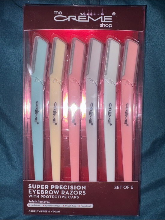 The Creme Shop Other - The Crème Shop Women’s Super Precision Eyebrow Razors – Pastel Set of 6